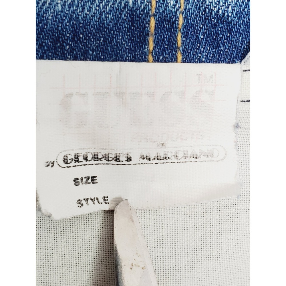 Guess Georges Marciano Denim Jacket Blue Vintage Zip Sleeve Bomber Size M - Picture 11 of 15